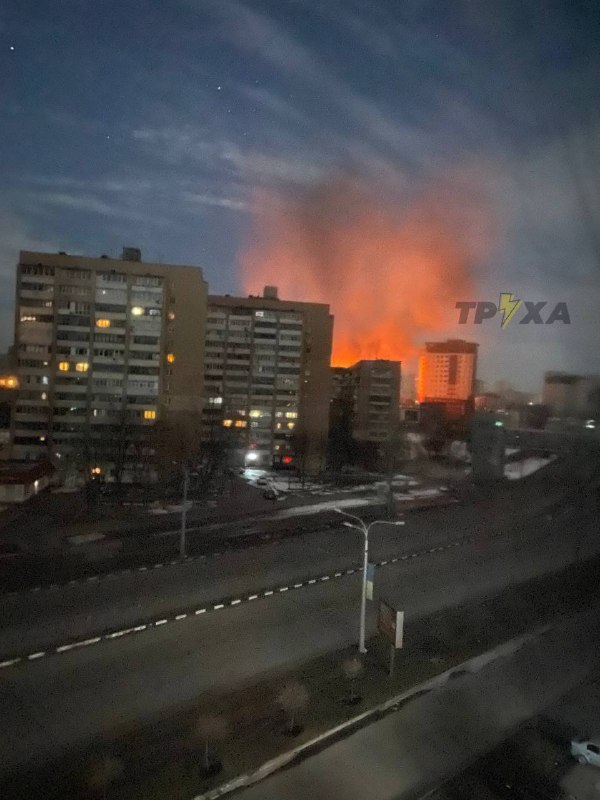Fire at Haharina street in Kharkiv