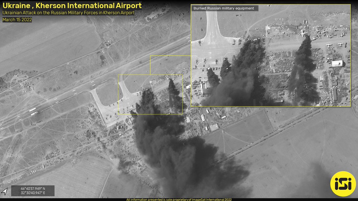 New imagery of the attack on Russian military helicopters at Kherson airport