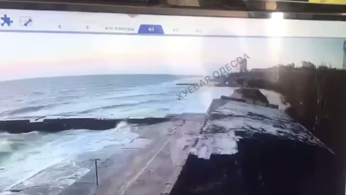 Russian ships shelling Odesa coast