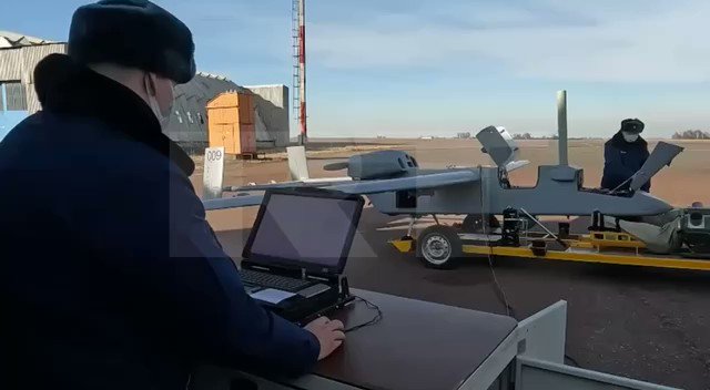 Belarus: Video published by a Russian media that shows The combat use of Forpost-RU strike drones on the facilities of the Armed Forces of Ukraine. The drones leave from Belarus