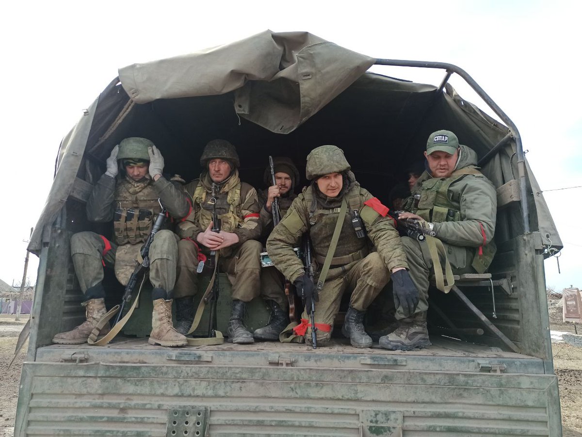 Russian troops in Stepne village of Volnovakha region after heavy clashes