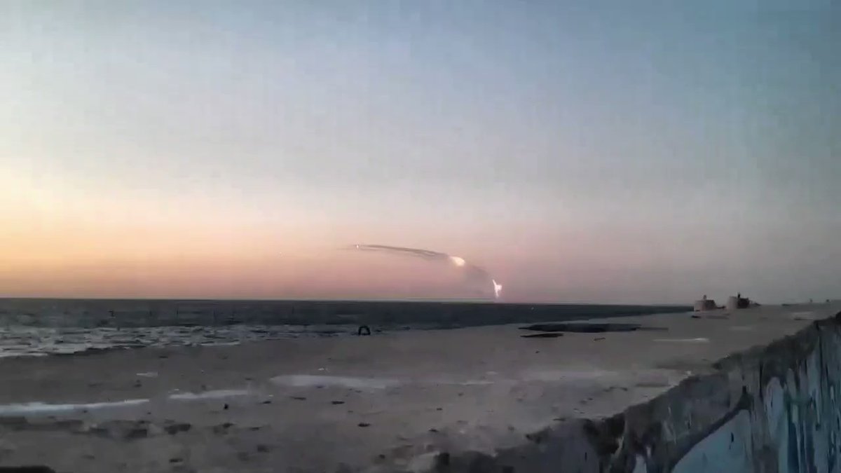 Footage on Telegram this evening shows what appears to be several cruise missile launches from a Russian ship in the Black Sea