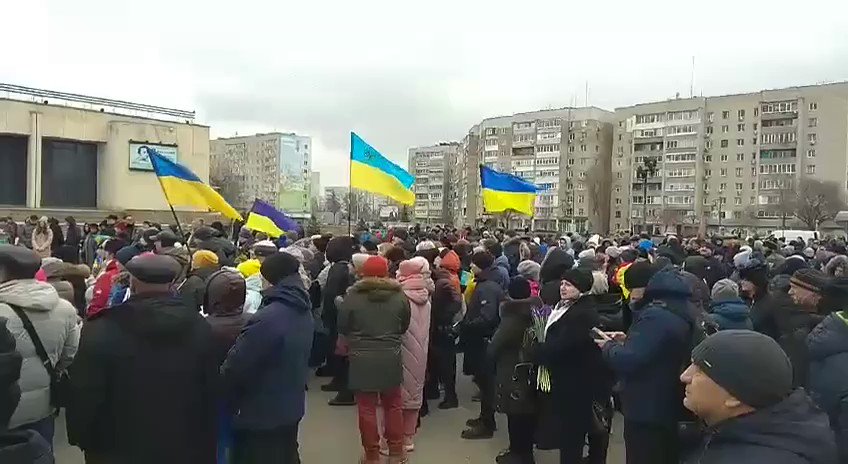 Big rally pro-Ukrainian in Enerhodar