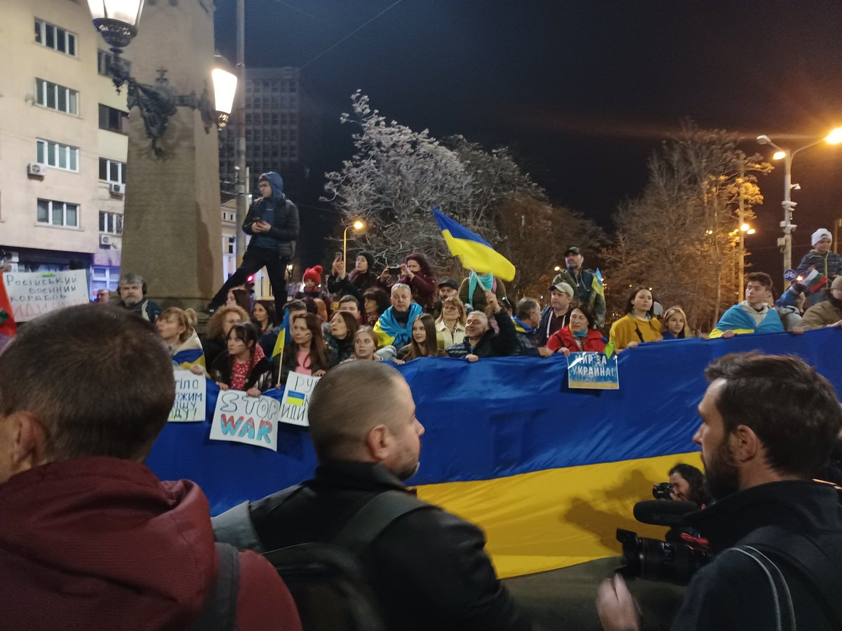 Demonstration in Sofia, Bulgaria in support of Ukraine