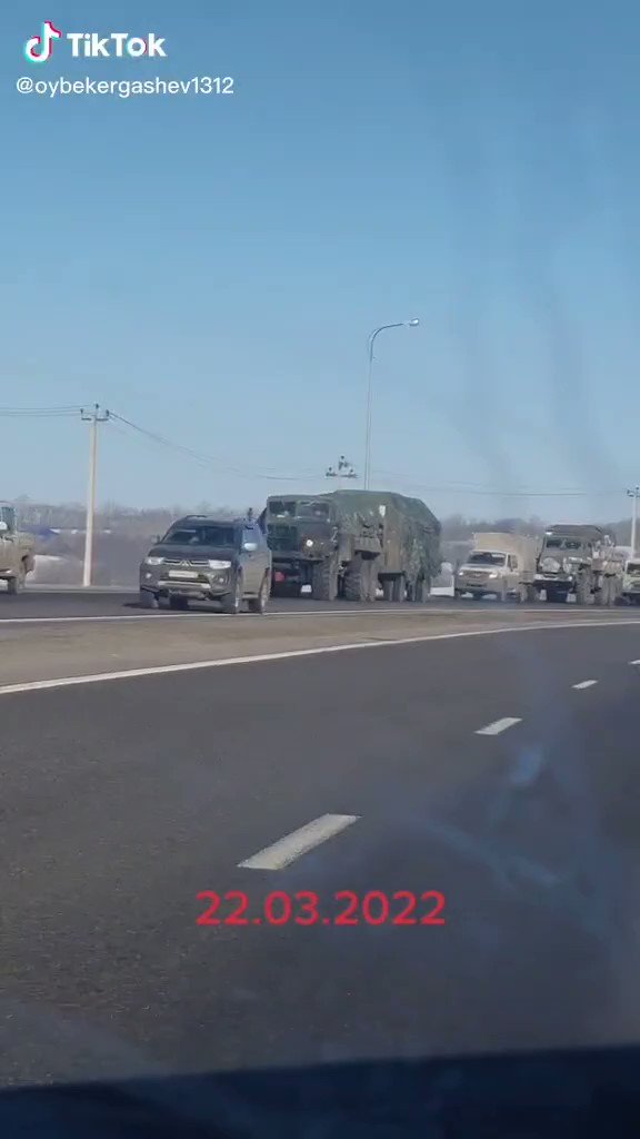 Russian military column filmed near the border of Ukraine