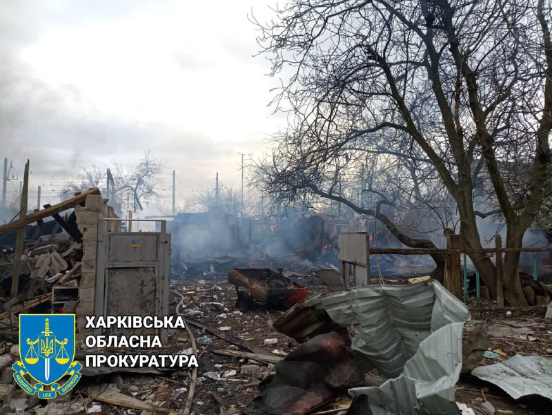 1 killed, 7 wounded, 7 houses and a vehicle damaged as result of Russian missile strike on Liubotyn in Kharkiv region