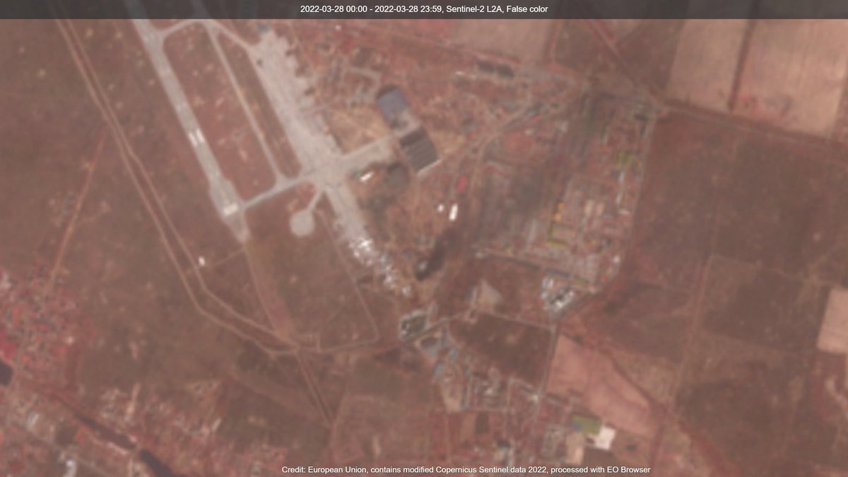 Russian controlled Hostomel airport is on fire again