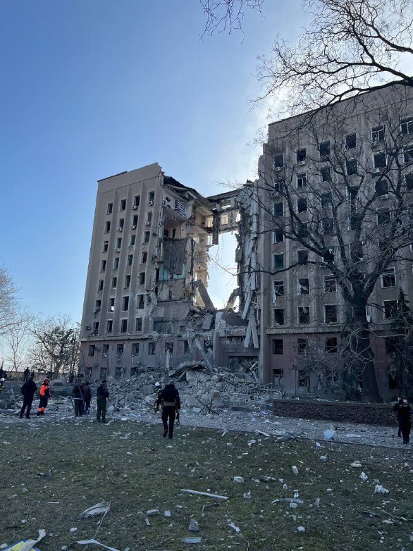 Building of Mykolaiv regional administration was destroyed in Russian missile strike. Head of administration Kim is unhurt