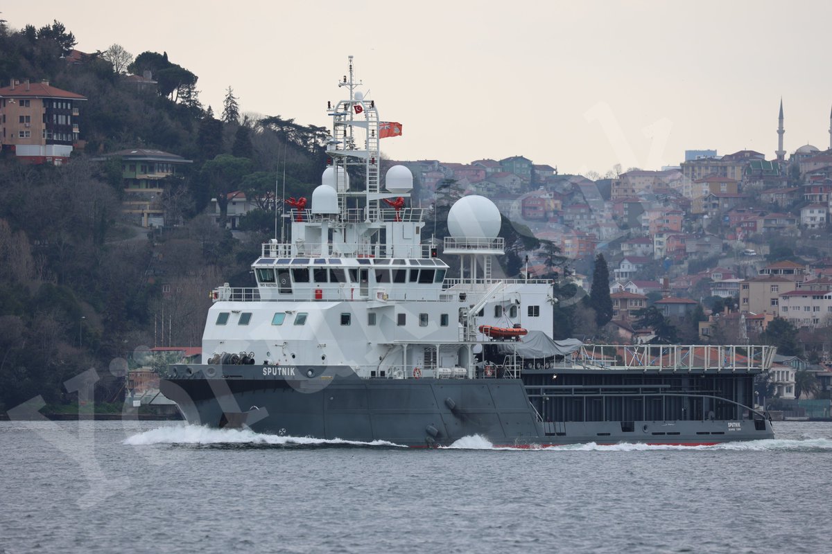 Oleg Deripaska's yacht's Cayman Islands flag support vessel Sputnik transited Bosphorus towards Black Sea en route to Sochi. U.S. imposed sanctions against Deripaska with ties to Putin in response to Russia's annexation of Ukraine's Crimea & other worldwide malign activity