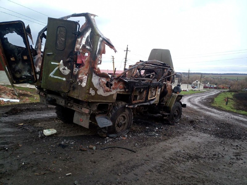 Photos: Destroyed Russian military equipment in the village on the south of Kharkiv region