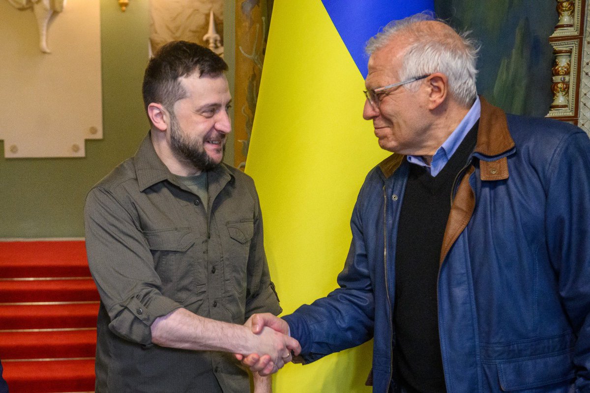 Josep Borrell Fontelles:Touched by the resilience, determination and hospitality of @ZelenskyyUA & @Denys_Shmyhal.  I return with a clear to do list:  1. This war will be won on the battlefield. Additional €500 million from the EPF are underway. Weapon deliveries will be tailored to Ukrainian needs