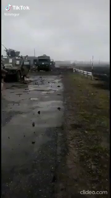 Ambushed Russian convoy. At least two trucks and one Tigr-M has been destroyed. Eastern Ukraine