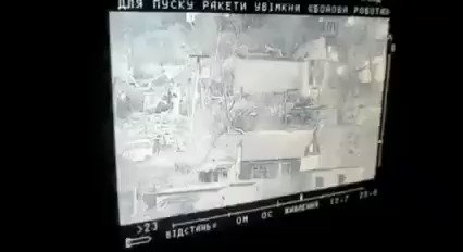 Video of a Ukrainian ATGM strike on a Russian tank in Popasna by Ukraine's 24th Mechanized Brigade