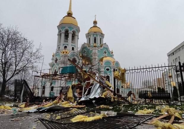 Russian troops shelled and damaged a church at Saltovka district in Kharkiv last night