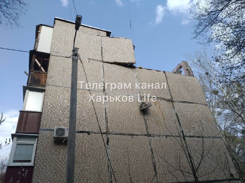 Destruction in Kharkiv as result of overnight shelling