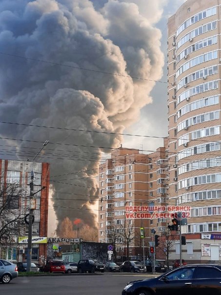 Fire is still burning at oil depot in Bryansk