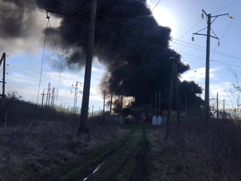 Electrical substation damaged in Krasne town of L'viv region as result of missile strike. One missile in Lviv region was shotdown by air defense