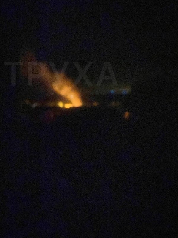 Fire as result of shelling of Kharkiv by Russian troops