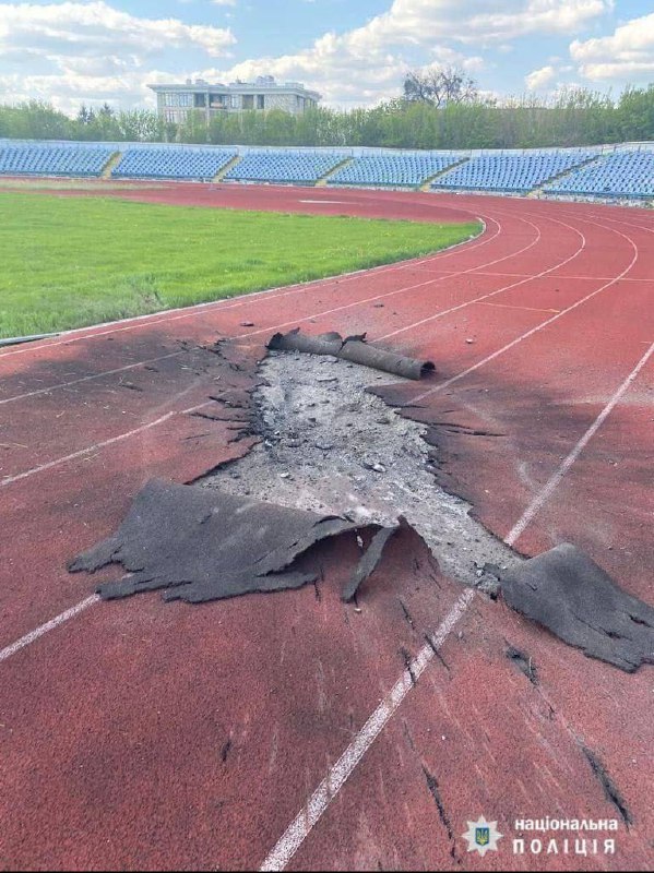 Russian army shelled Dynamo stadium in Kharkiv earlier today