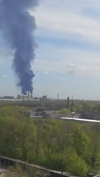 Another fuel depot fire in Makiivka, east of Donetsk, Ukraine. Video shot from the south-west facing the fire