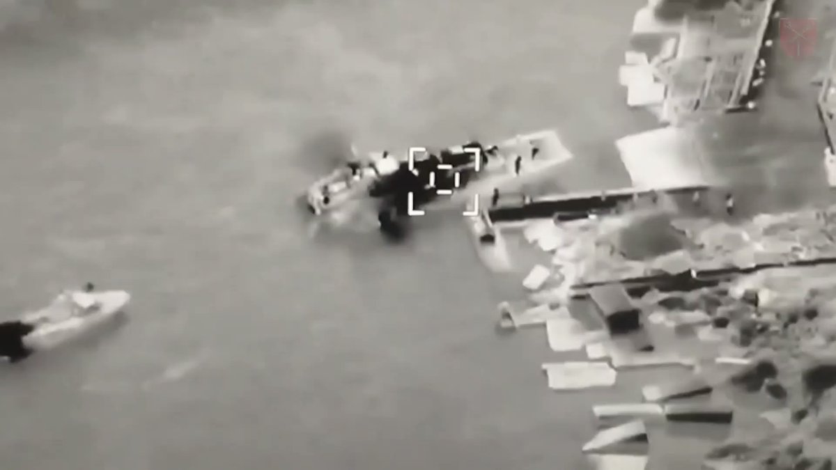 Another video of TB2 UCAV strikes on Snake Island, including what looks like a Project 11770 Serna-class landing craft