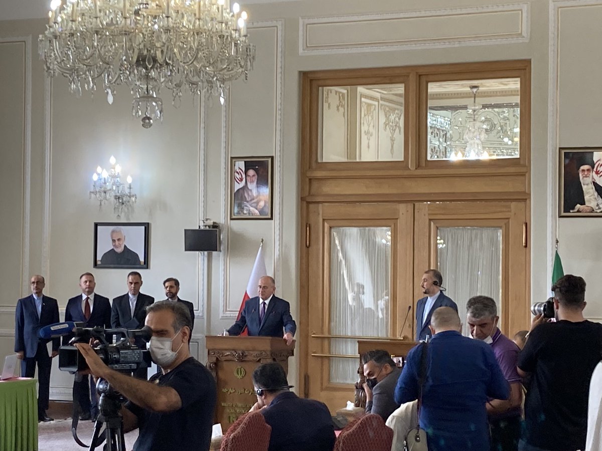Iranian FM said there is a need for a ceasefire in Ukraine and to reach an agreement. We deeply hope we can end this conflict - @amirabdolahian.  Polish FM @rauzbigniew reiterated Warsaw's support of the Ukrainian right to defend its sovereignty and territorial integrity