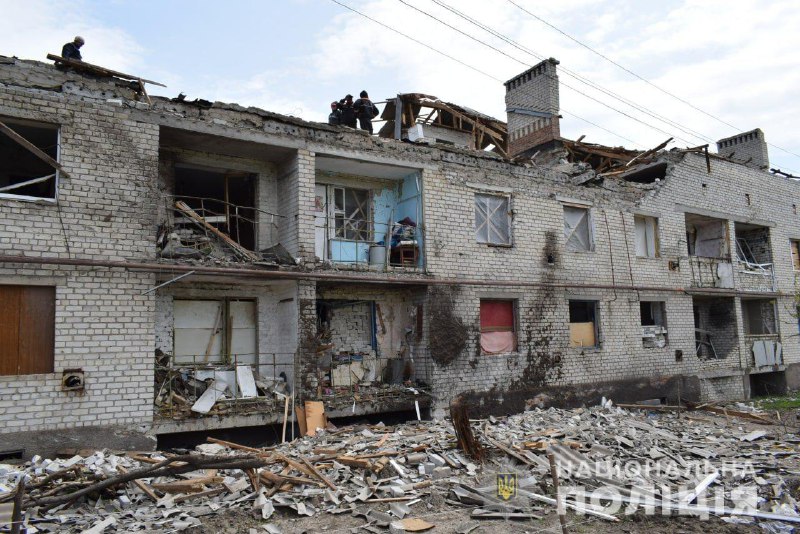 Russian missile hit in Cherkaske village west to Sloviansk in Donetsk region