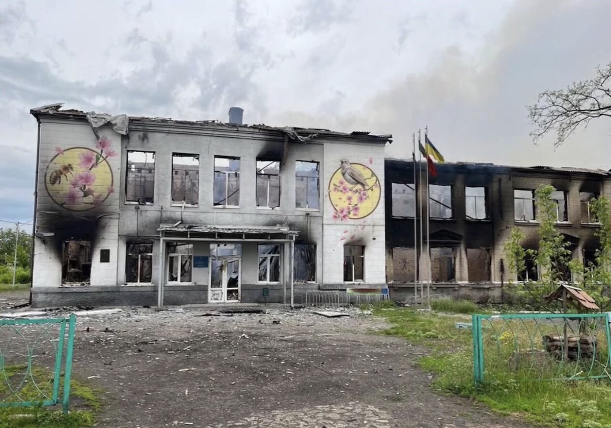Destroyed school 1 in Avdiyivka