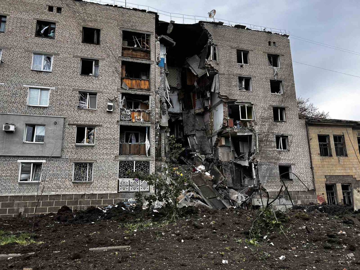 Destruction after Russian shelling in Bakhmut