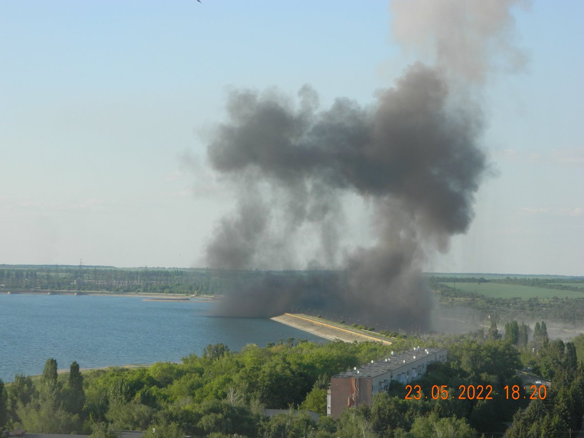 Explosion at dam near Svitlodarsk
