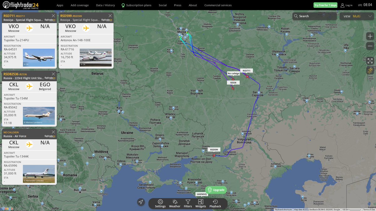 Russian military/passenger aviation is active in Southern Russia
