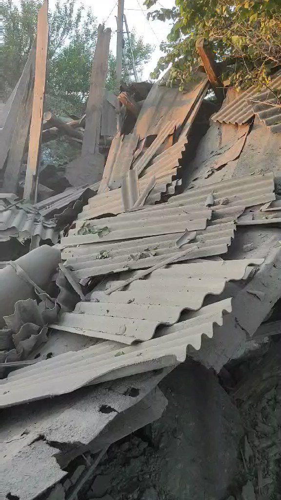 Destruction in Kostiantynivka this evening