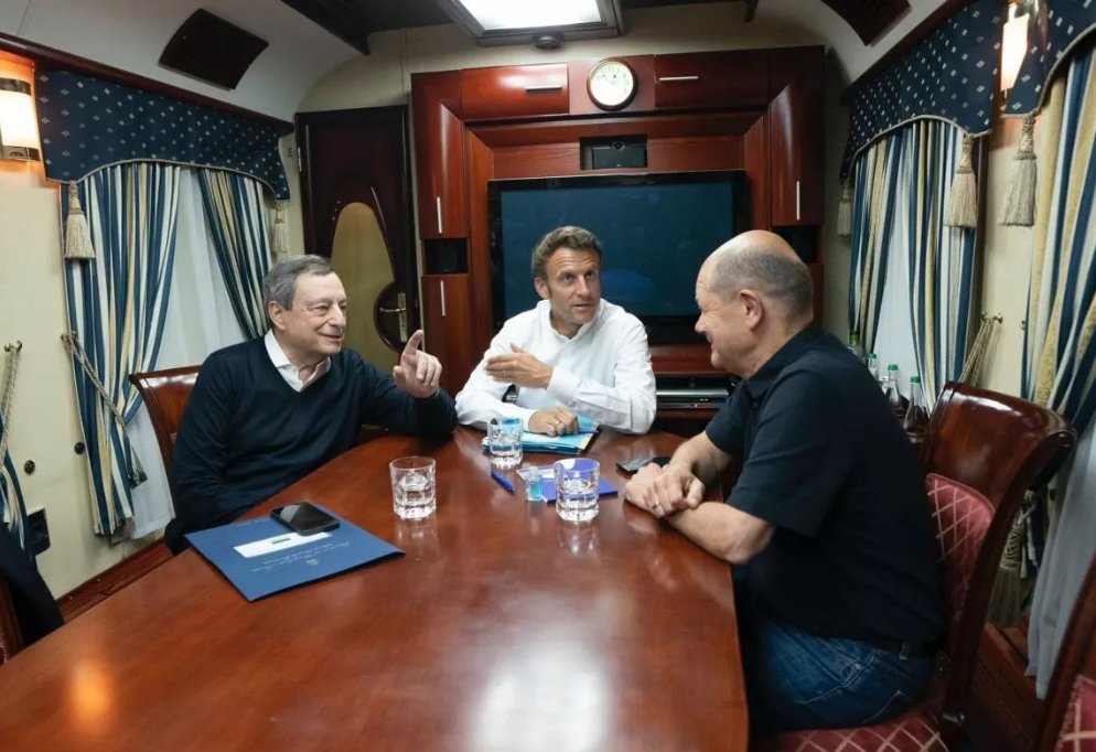French President Macron, German Chancellor Scholz and Italian PM Draghi are on their way to Ukraine