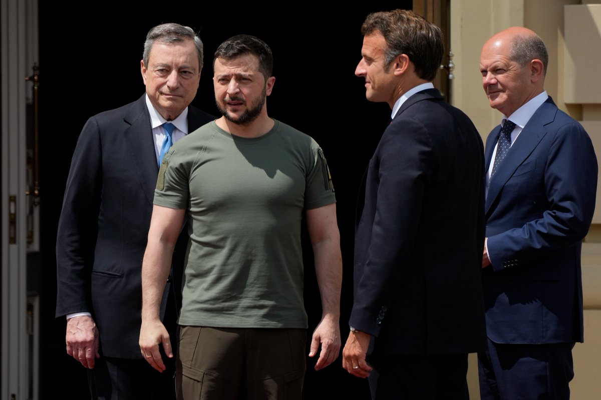 Zelensky met with Scholz, Macron and Draghi. Photo: AP