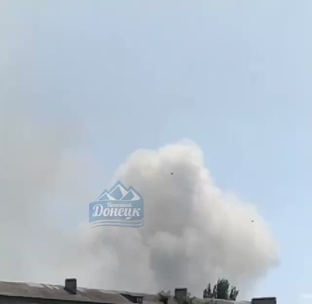 Military arsenal exploded at Azotny in Donetsk