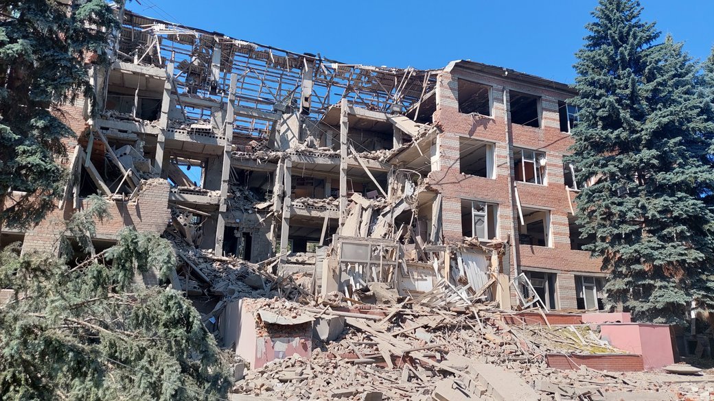 Educational facility destroyed as result of Russian missile strike in Kharkiv