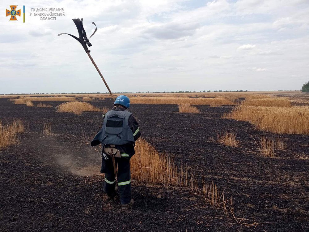 As result of Russian shelling 10 hectares of wheat burnt in Kutsurub community of Mykolaiv region, and wheat warehouse destroyed in Pervomaisk community