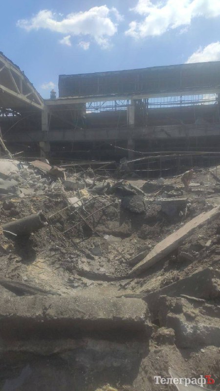 Images of damage at Kredmash plant in Kremenchuk