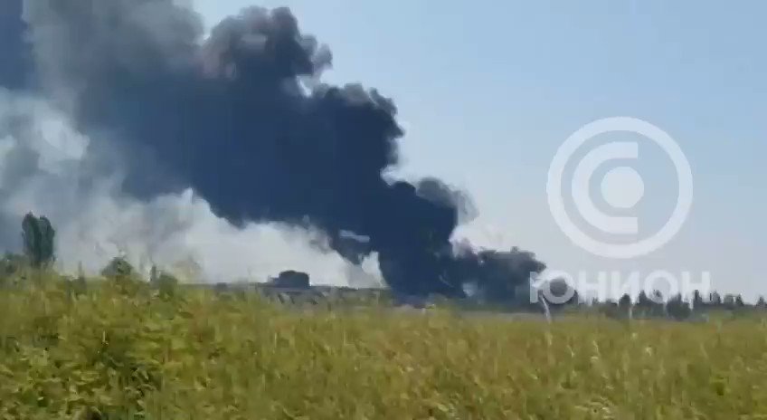 Ammunition warehouse of Russian forces exploded at Yakovlivka village in Donetsk region