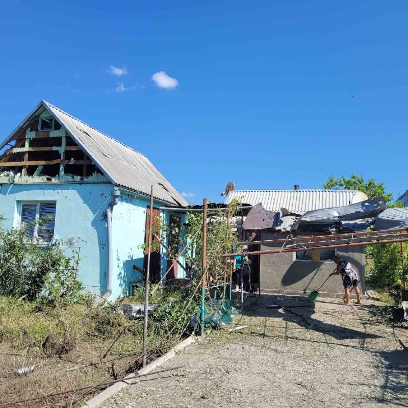 Damage in Stepnohirsk of Zaporizhzhia region as result of shelling