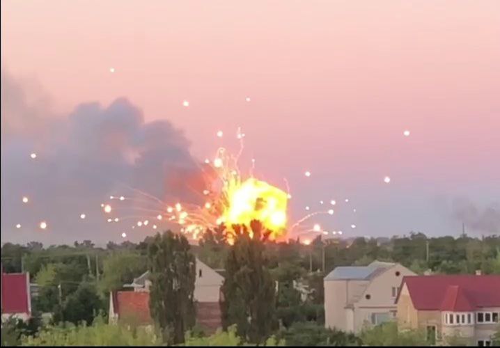 Warehouses with ammunition were hit in missile strike at Raiske village of Kherson Region