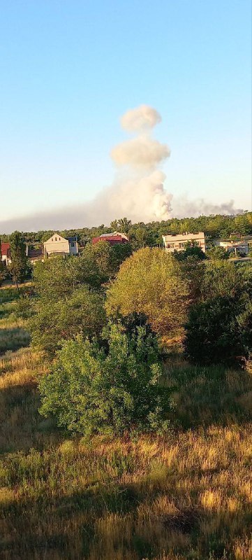 Ammunition warehouse was hit in missile strike in Nova Kakhovka of Kherson region