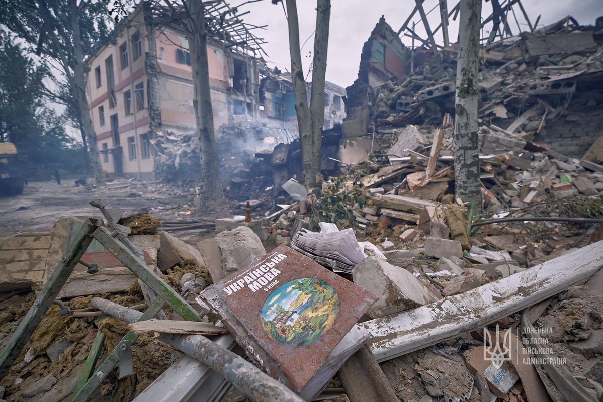 Destruction in Kramatorsk as result of Russian shelling today