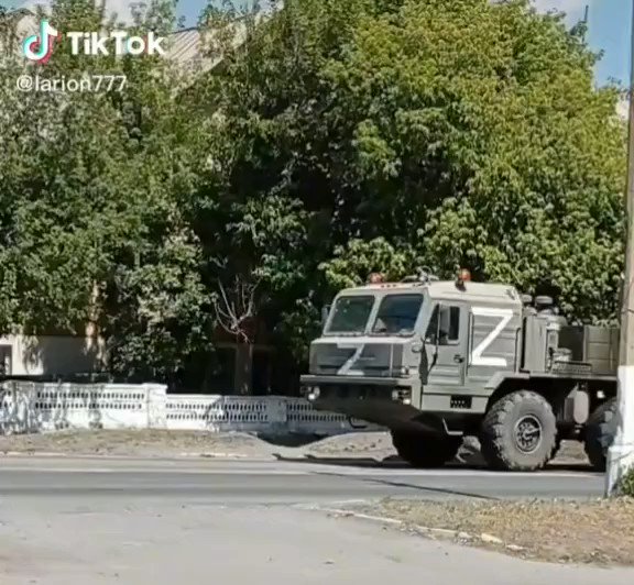Truck with Buk loader filmed at Donbas