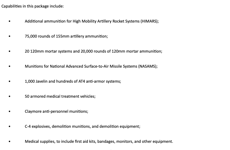 Additional $1 billion in security assistance for Ukraine announced by @DeptofDefense