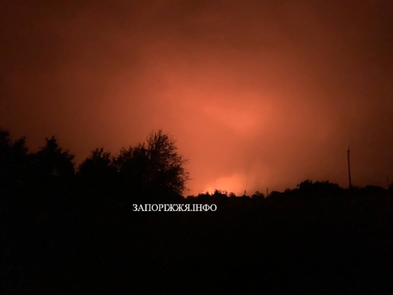 Fire in fields near Vilniansk, reportedly after explosion