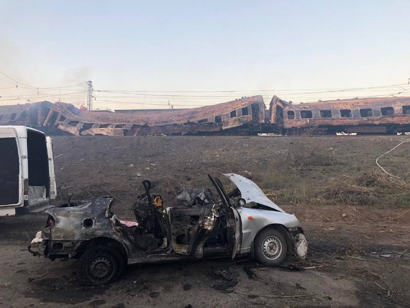 Photos from Chaplyne station, at least 15 killed in Russian missile strike