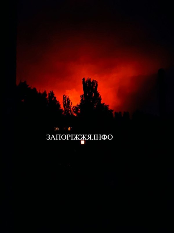 Fires near Zaporizhzhia after shelling