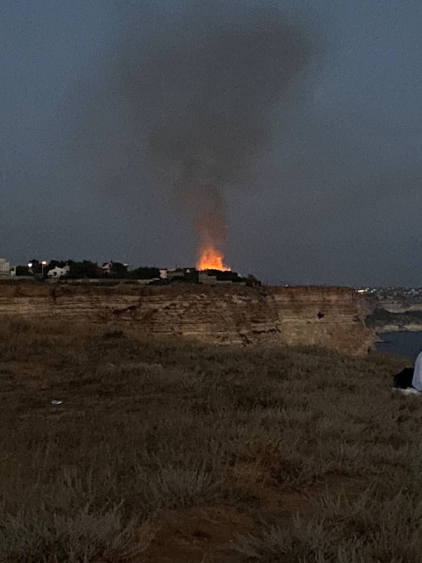 Fire at cape Fiolent after recent explosions