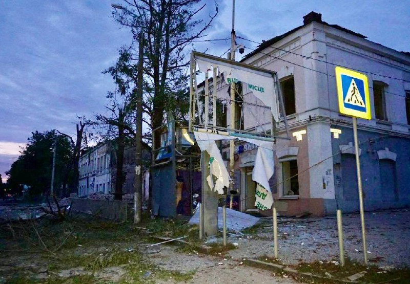Destruction in Dnipro city as result of Russian missile strike. 1 wounded